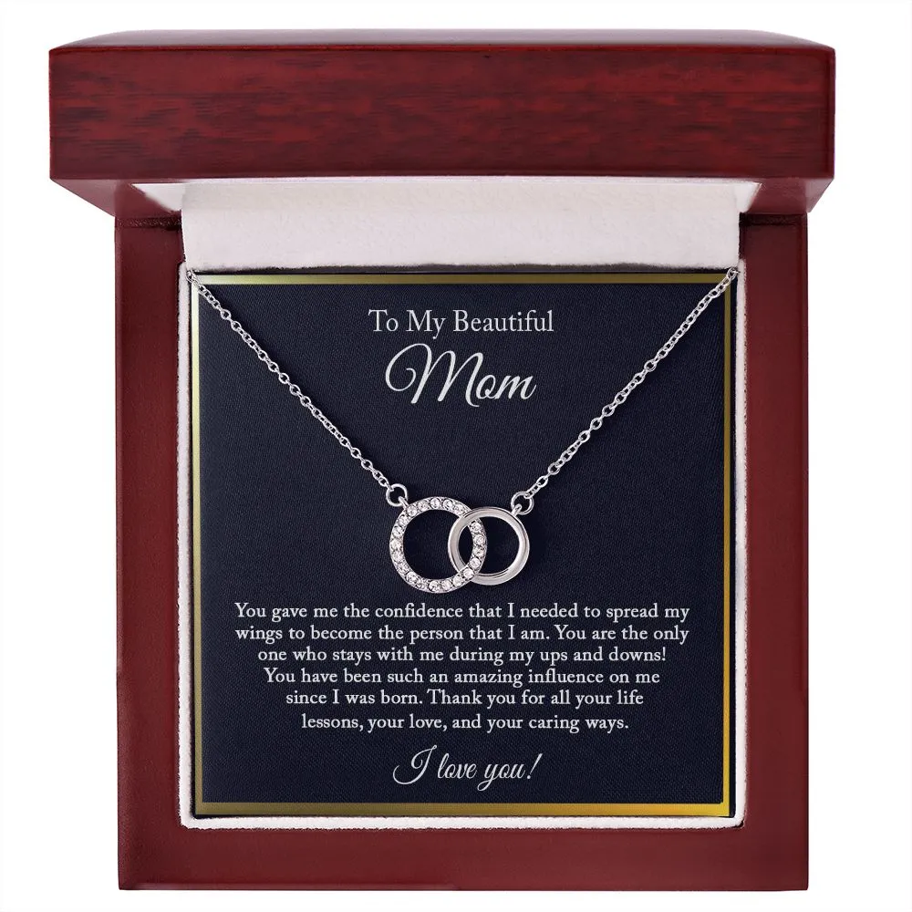 To My Beautiful Mom Necklace, Joint Circle Necklace, Mom Gift from Daughter, Gift from Son