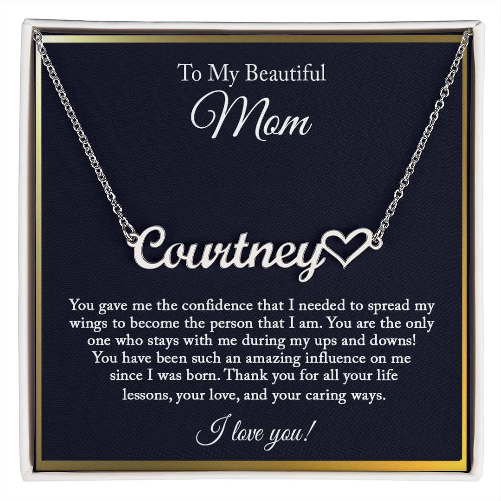 To My Beautiful Mom Necklace, Mom Gift from Daughter, Mom Necklace, Birthday Gift for Mom from Son, Christmas Gifts, Mothers Day Gift