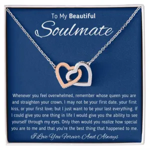 To My Beautiful Soulmate Interlocking Hearts Necklace