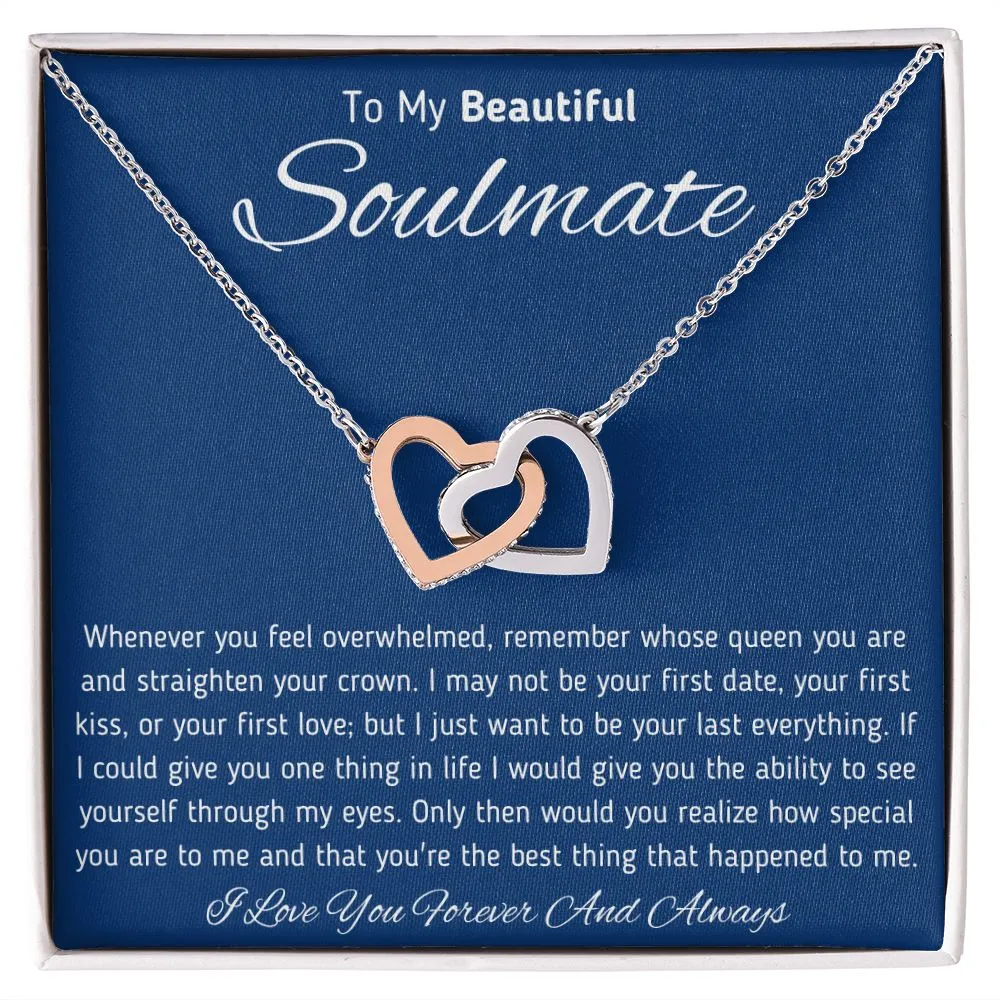 To My Beautiful Soulmate Interlocking Hearts Necklace