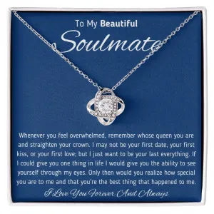 To My Beautiful Soulmate Love Knot Necklace