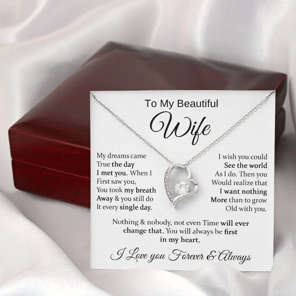To My Beautiful Wife - Forever Love Necklace