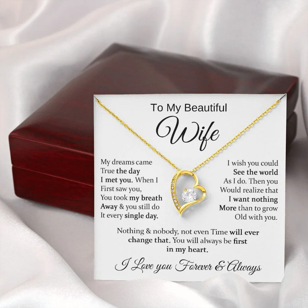 To My Beautiful Wife - Forever Love Necklace