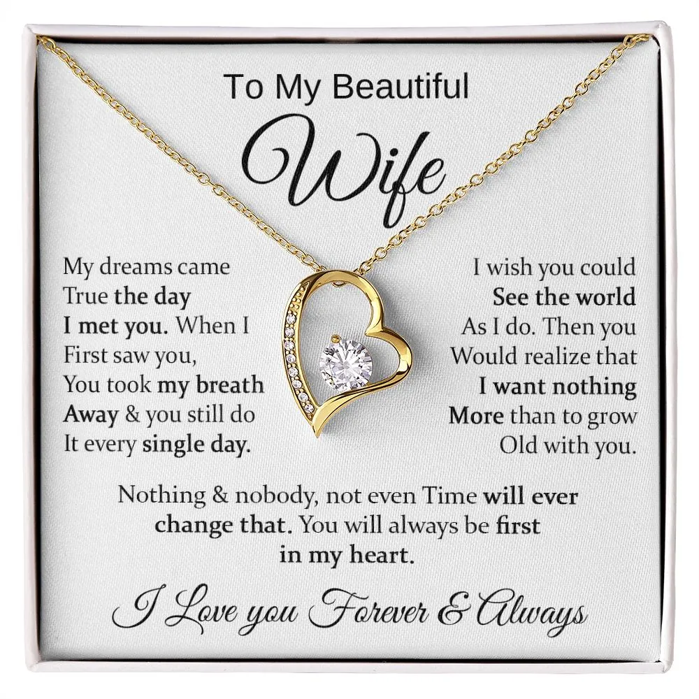 To My Beautiful Wife - Forever Love Necklace