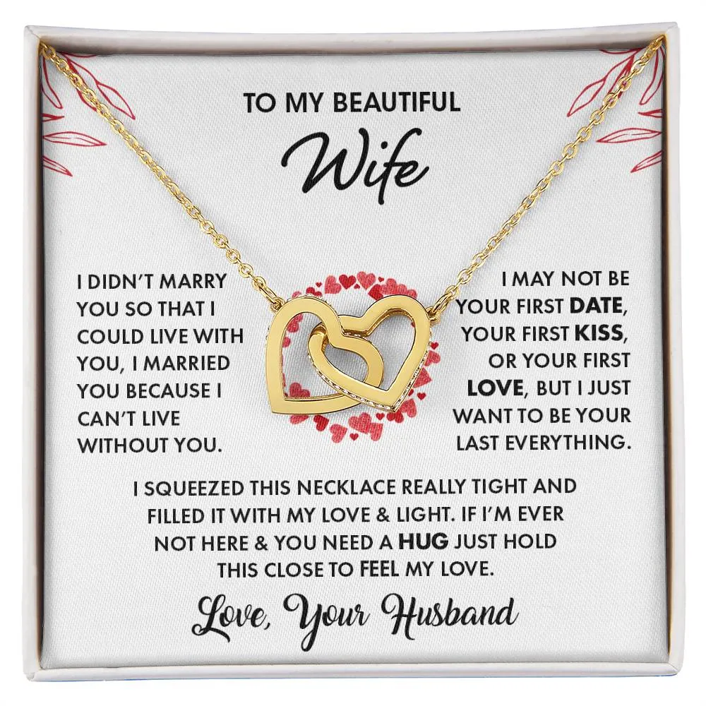 To My Beautiful Wife | Interlocking Hearts Necklace