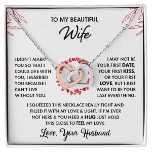 To My Beautiful Wife | Interlocking Hearts Necklace