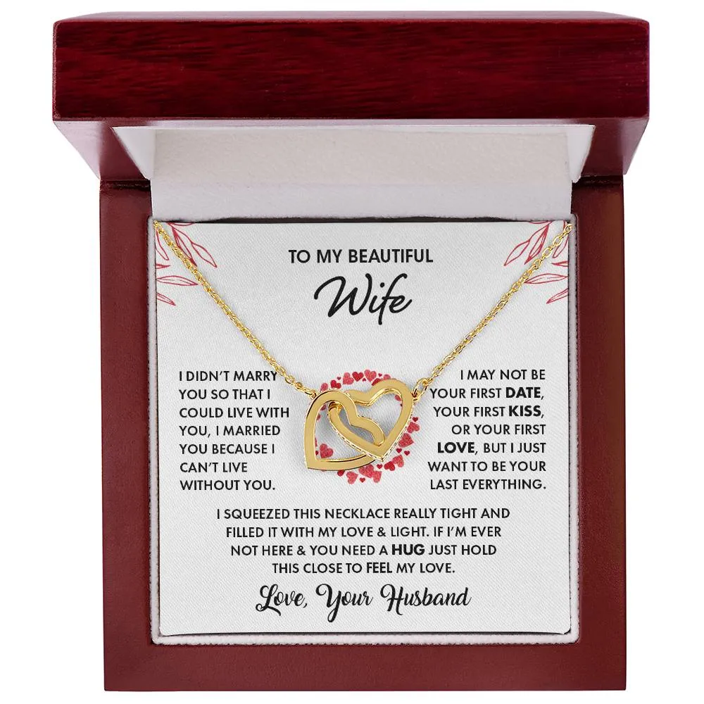 To My Beautiful Wife | Interlocking Hearts Necklace