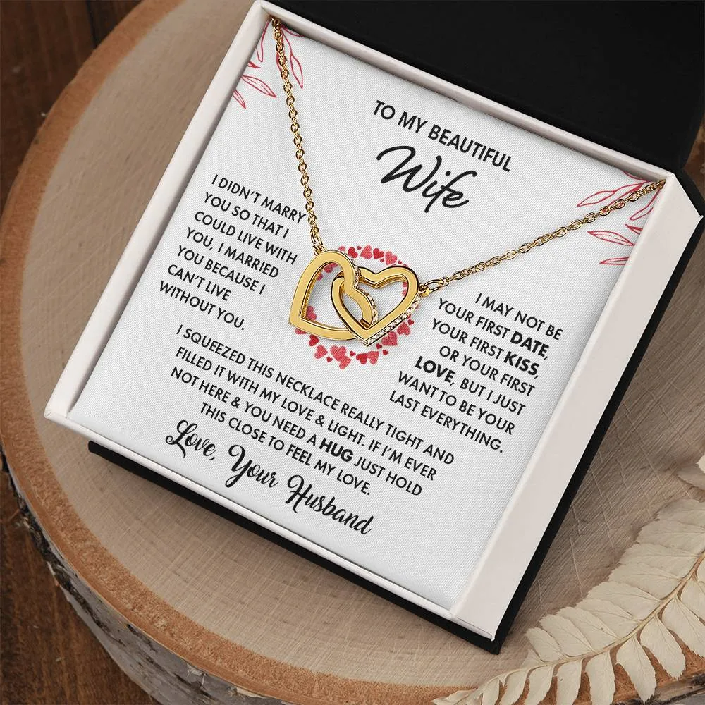 To My Beautiful Wife | Interlocking Hearts Necklace