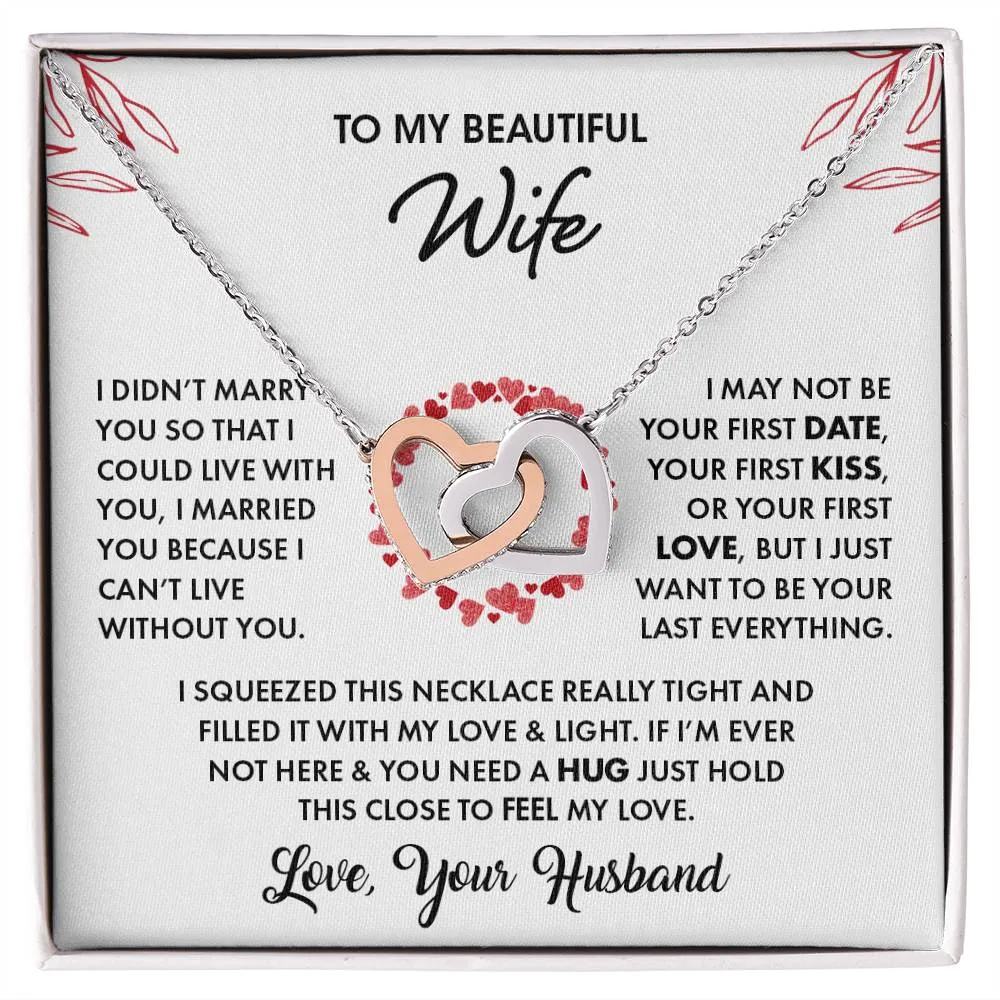 To My Beautiful Wife | Interlocking Hearts Necklace