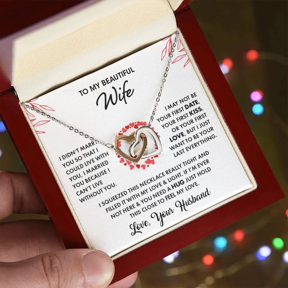 To My Beautiful Wife | Interlocking Hearts Necklace
