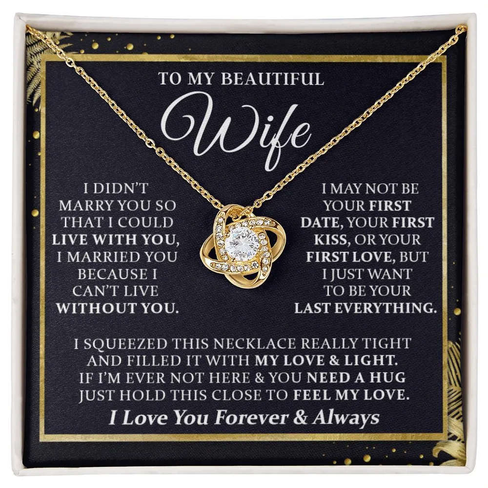 To My Beautiful Wife - Love Knot Necklace