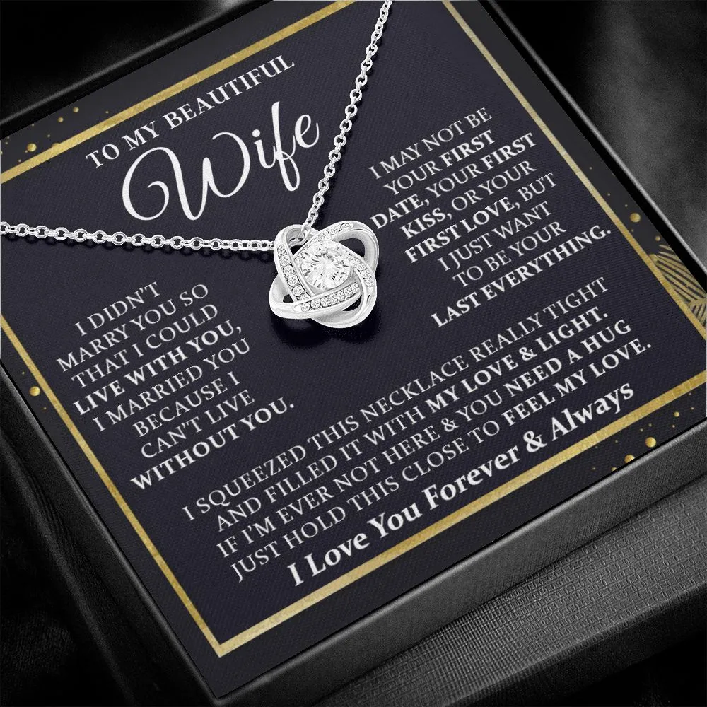 To My Beautiful Wife - Love Knot Necklace
