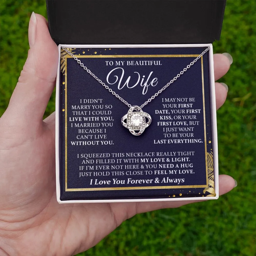 To My Beautiful Wife - Love Knot Necklace