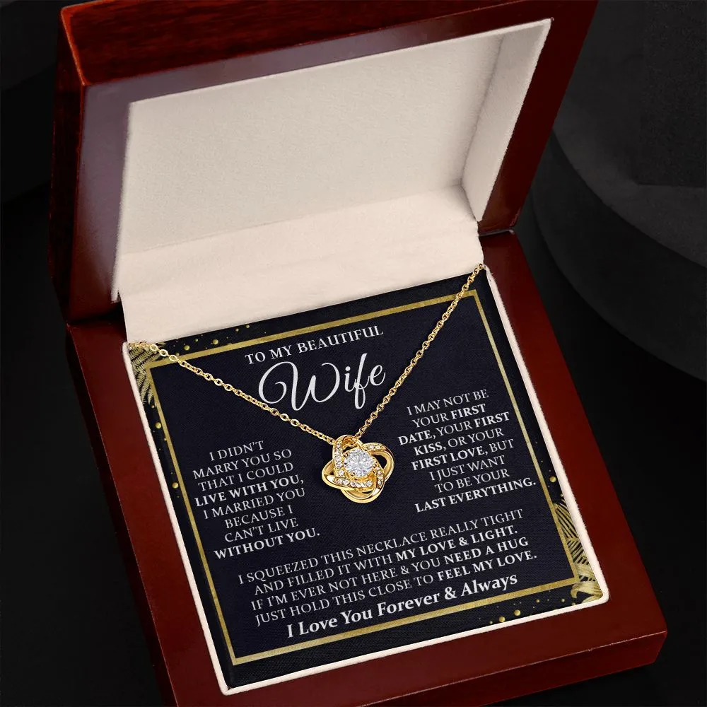 To My Beautiful Wife - Love Knot Necklace
