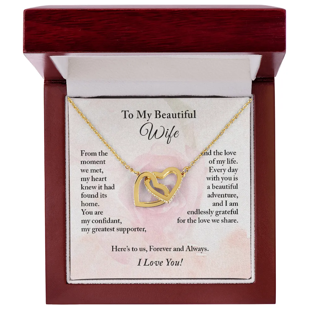 To My Beautiful Wife Necklace, Anniversary Gift for Wife, Wife Gift Ideas, Valentine's Day Gift, Christmas Gift