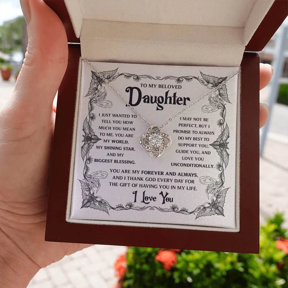 To My Beloved Daughter My Biggest Blessing | Halloween Love Knot Necklace