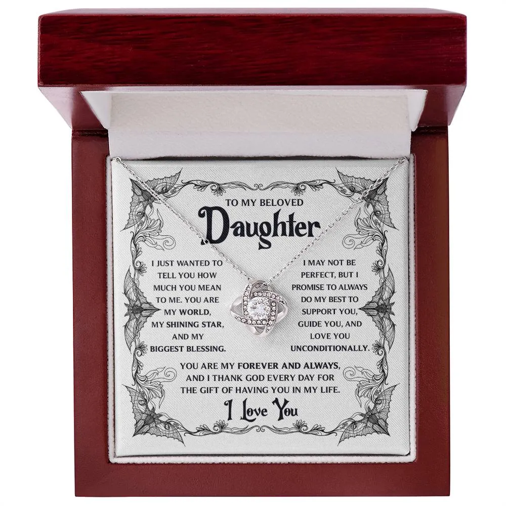 To My Beloved Daughter My Biggest Blessing | Halloween Love Knot Necklace