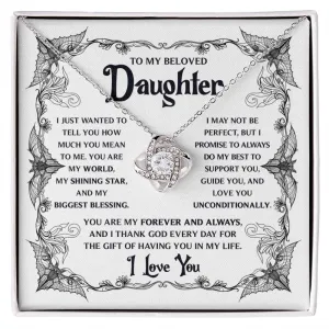 To My Beloved Daughter My Biggest Blessing | Halloween Love Knot Necklace
