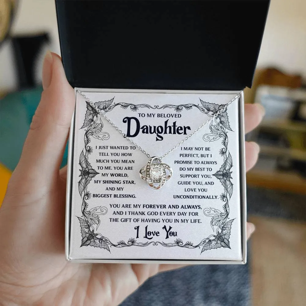 To My Beloved Daughter My Biggest Blessing | Halloween Love Knot Necklace