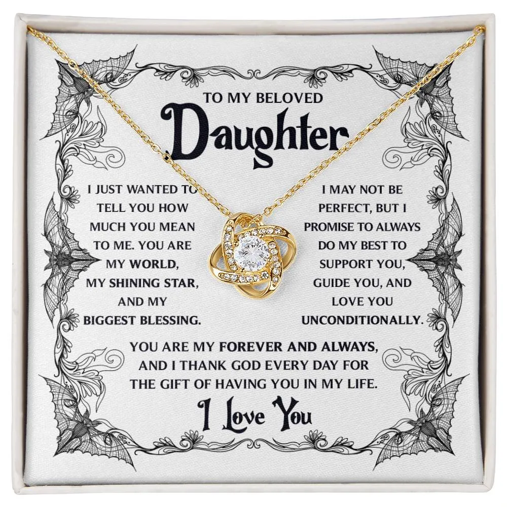 To My Beloved Daughter My Biggest Blessing | Halloween Love Knot Necklace