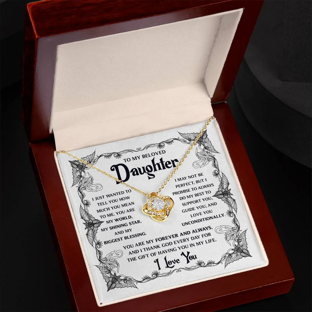 To My Beloved Daughter My Biggest Blessing | Halloween Love Knot Necklace