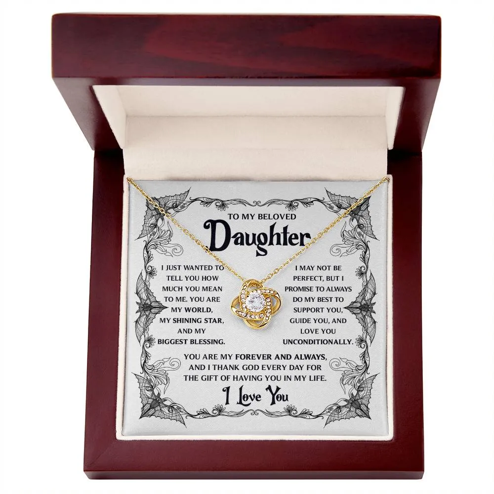 To My Beloved Daughter My Biggest Blessing | Halloween Love Knot Necklace