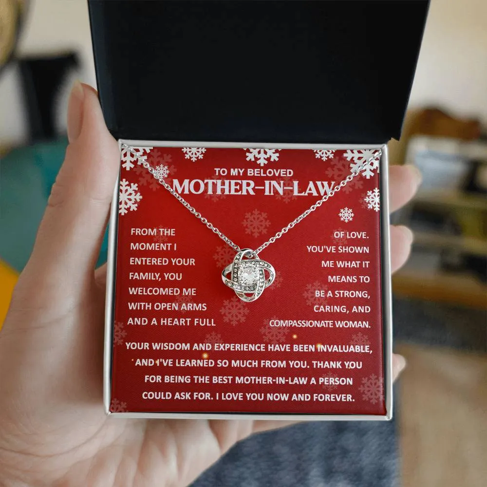 To My Beloved Mother-In-Law Love Knot Pendant Necklace, Gift For Mother-In-Law