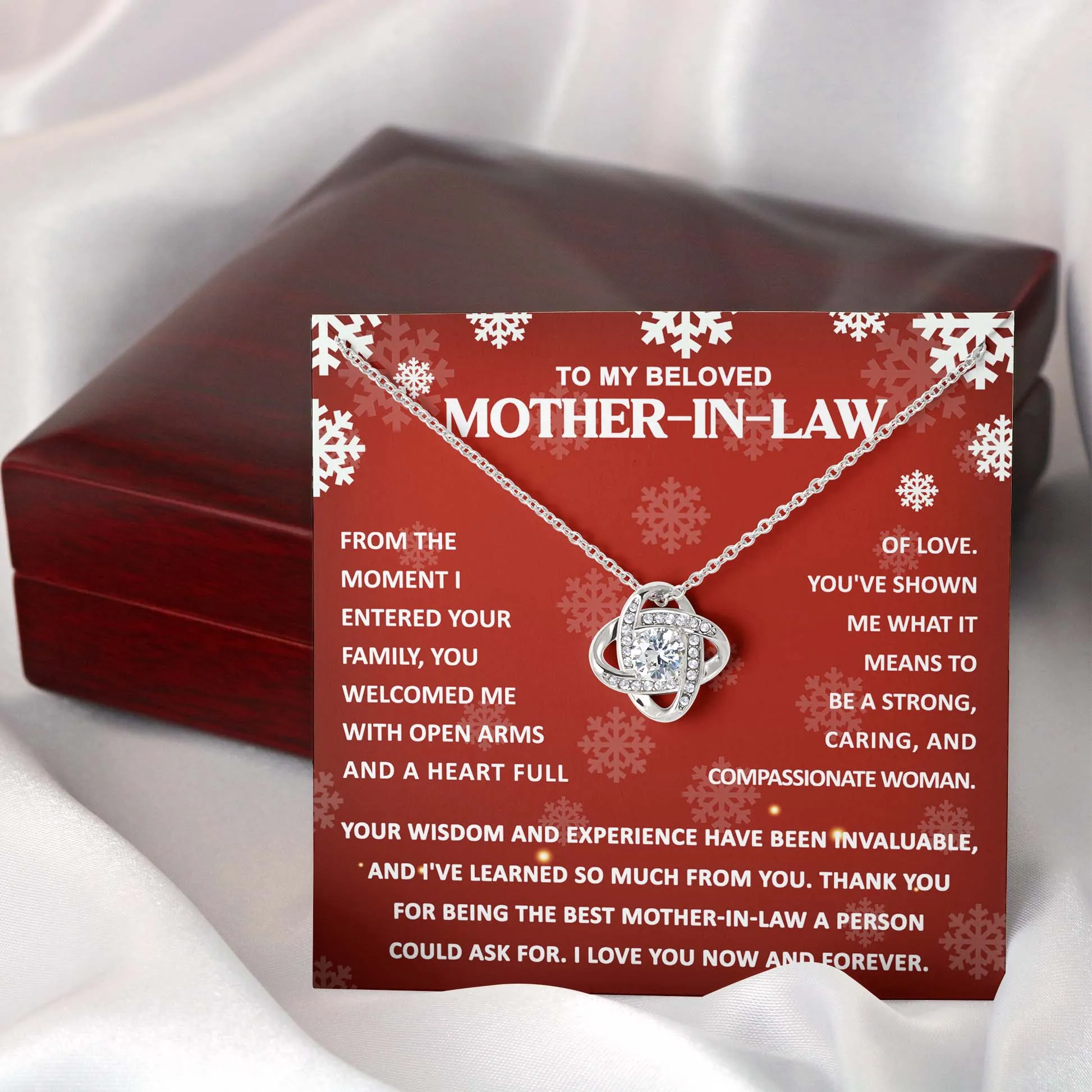 To My Beloved Mother-In-Law Love Knot Pendant Necklace, Gift For Mother-In-Law