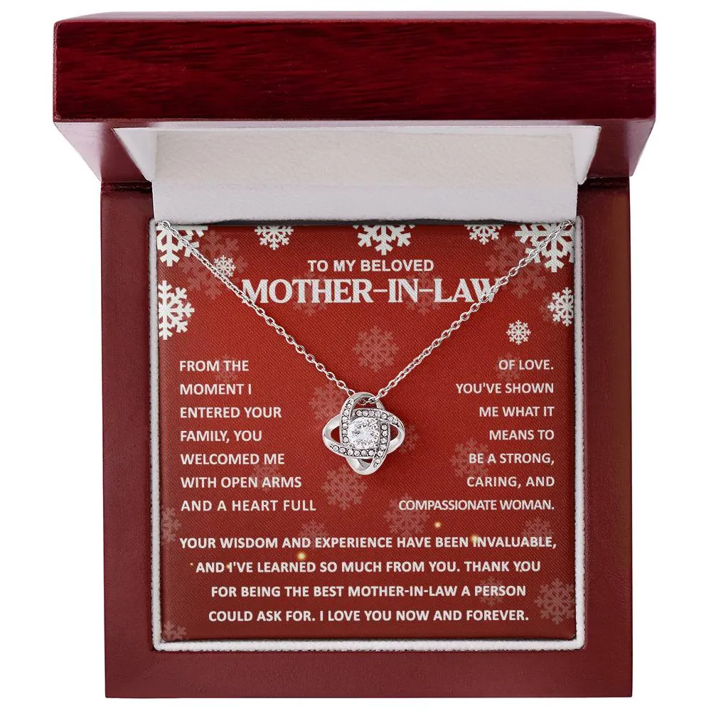 To My Beloved Mother-In-Law Love Knot Pendant Necklace, Gift For Mother-In-Law