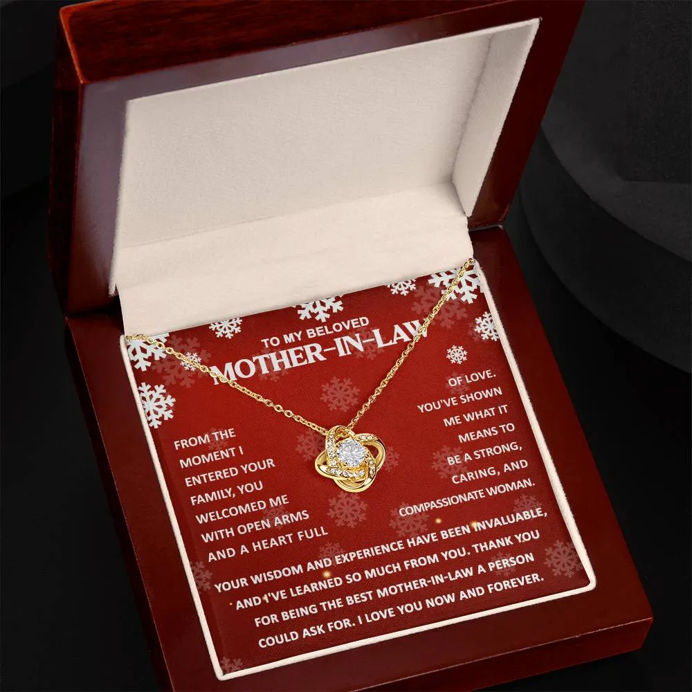 To My Beloved Mother-In-Law Love Knot Pendant Necklace, Gift For Mother-In-Law