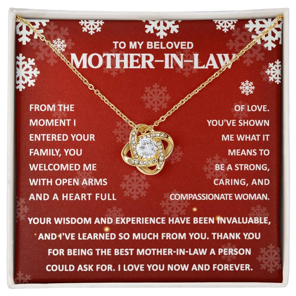 To My Beloved Mother-In-Law Love Knot Pendant Necklace, Gift For Mother-In-Law