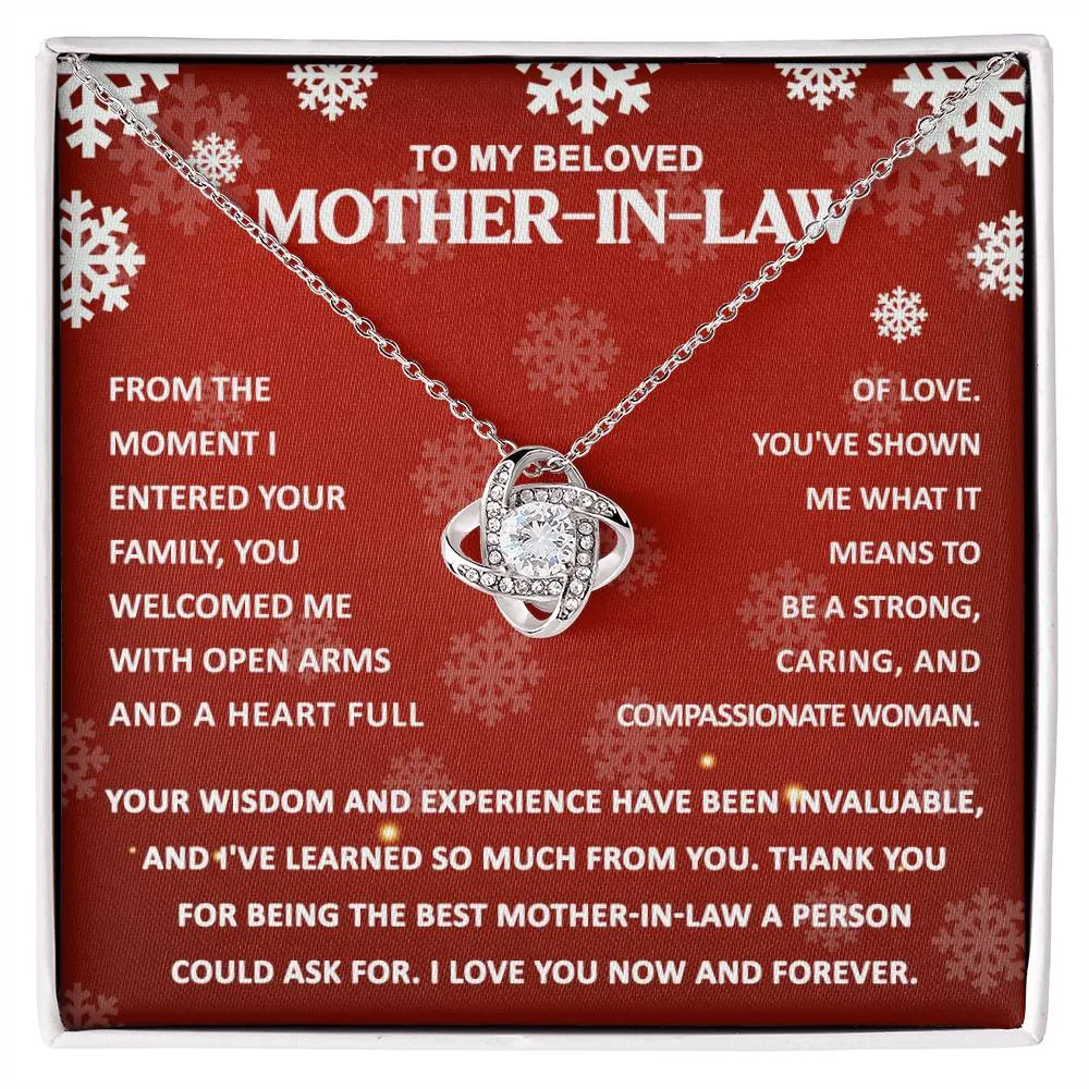 To My Beloved Mother-In-Law Love Knot Pendant Necklace, Gift For Mother-In-Law