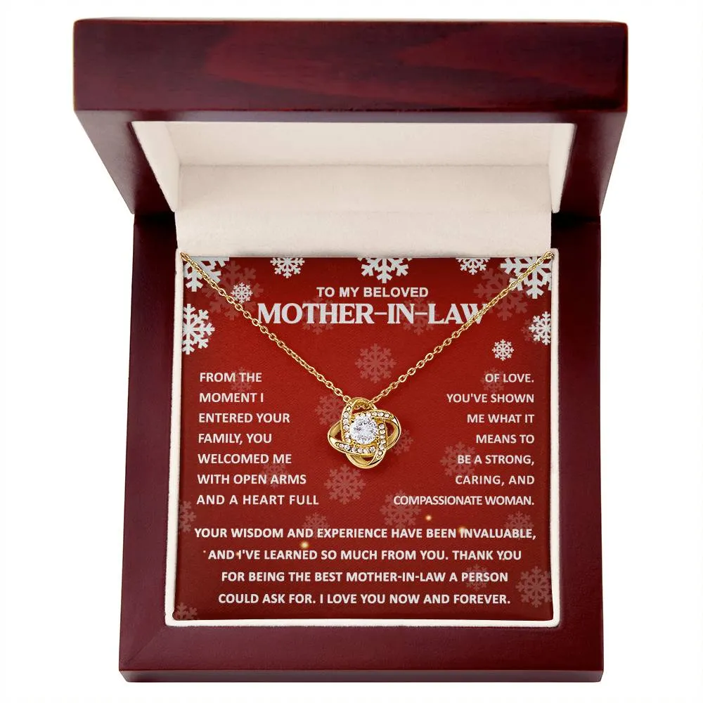 To My Beloved Mother-In-Law Love Knot Pendant Necklace, Gift For Mother-In-Law