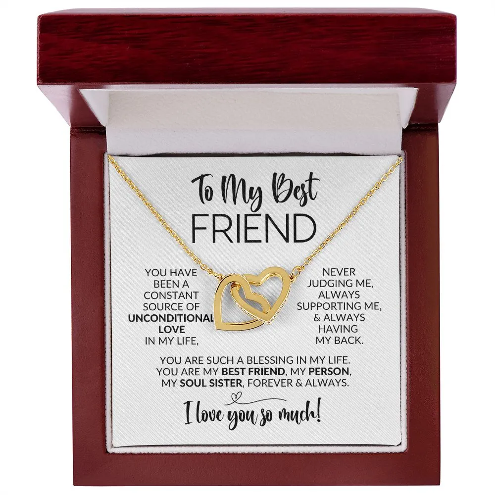 To My Best Friend | Constant Source of Unconditional Love | Interlocking Hearts Necklace