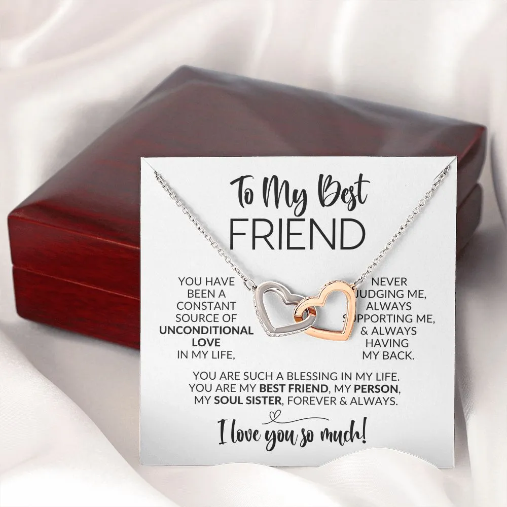 To My Best Friend | Constant Source of Unconditional Love | Interlocking Hearts Necklace