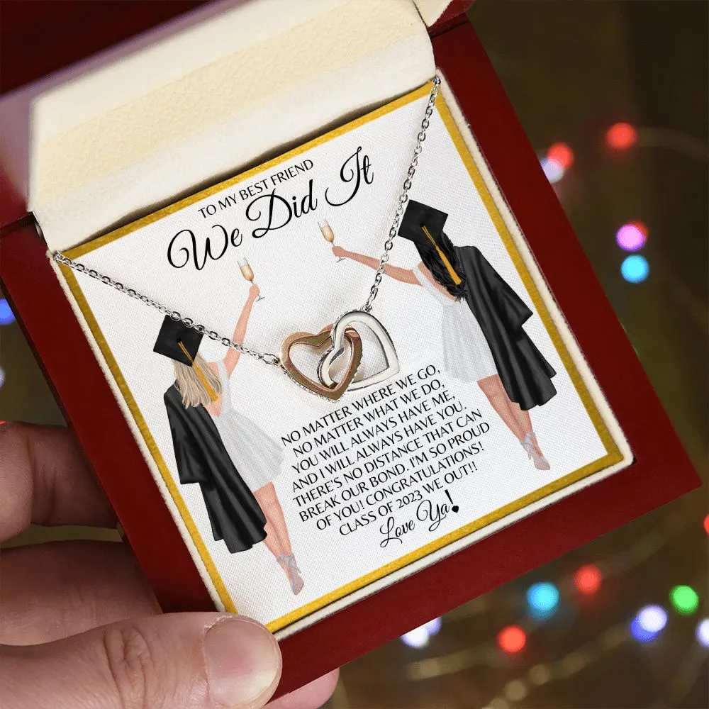 To My Best Friend | Graduation - Interlocking Hearts Necklace