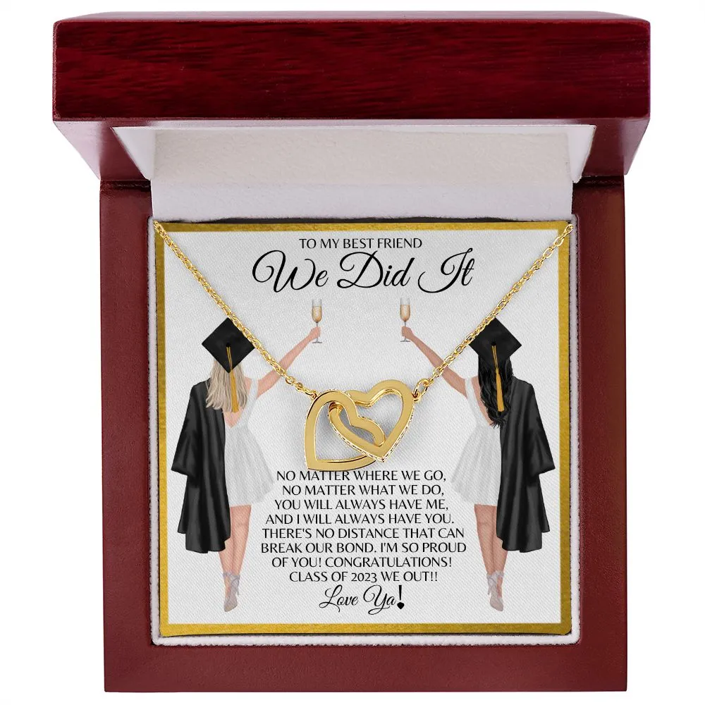 To My Best Friend | Graduation - Interlocking Hearts Necklace