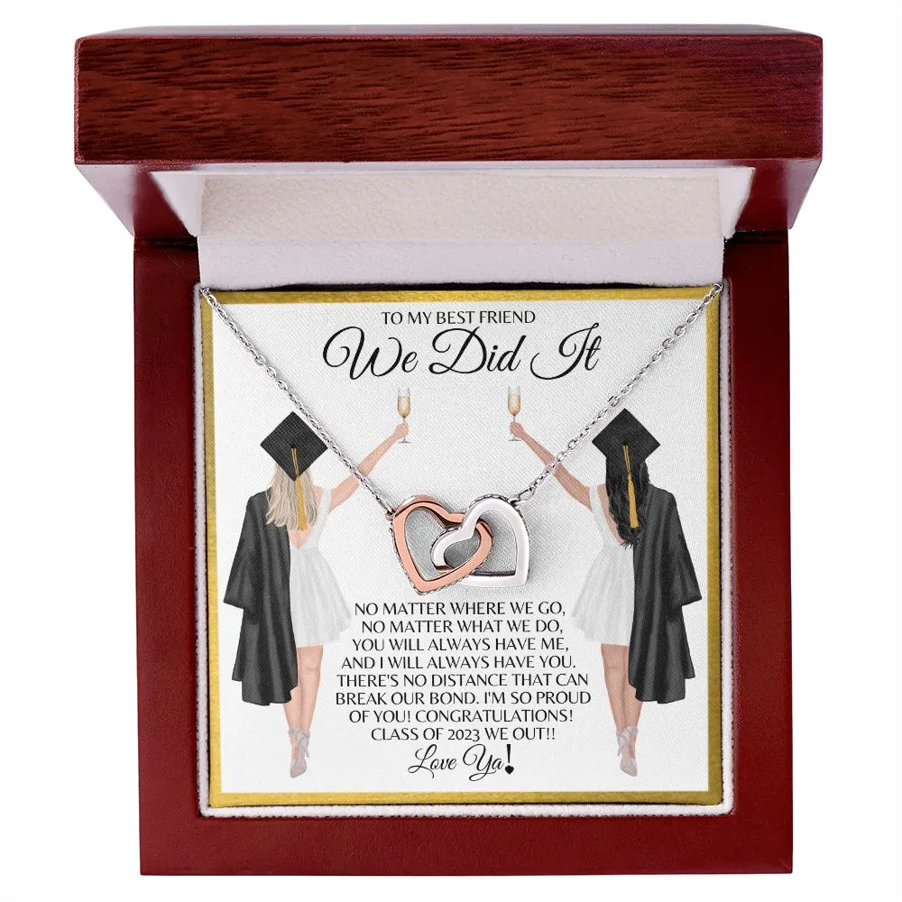 To My Best Friend | Graduation - Interlocking Hearts Necklace