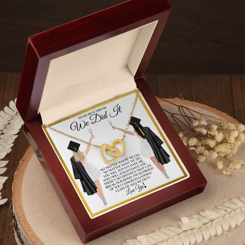 To My Best Friend | Graduation - Interlocking Hearts Necklace