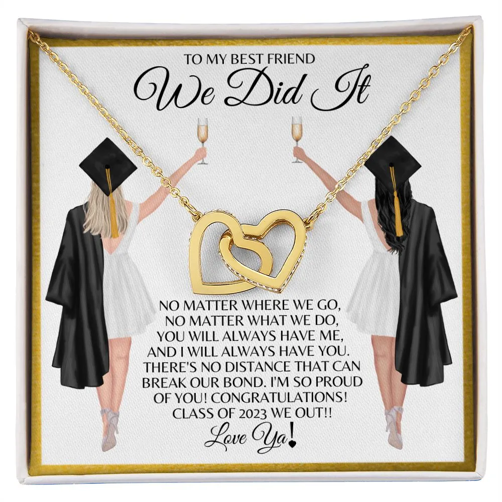 To My Best Friend | Graduation - Interlocking Hearts Necklace