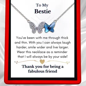 To My Bestie Butterfly Necklace - Austrian Crystals