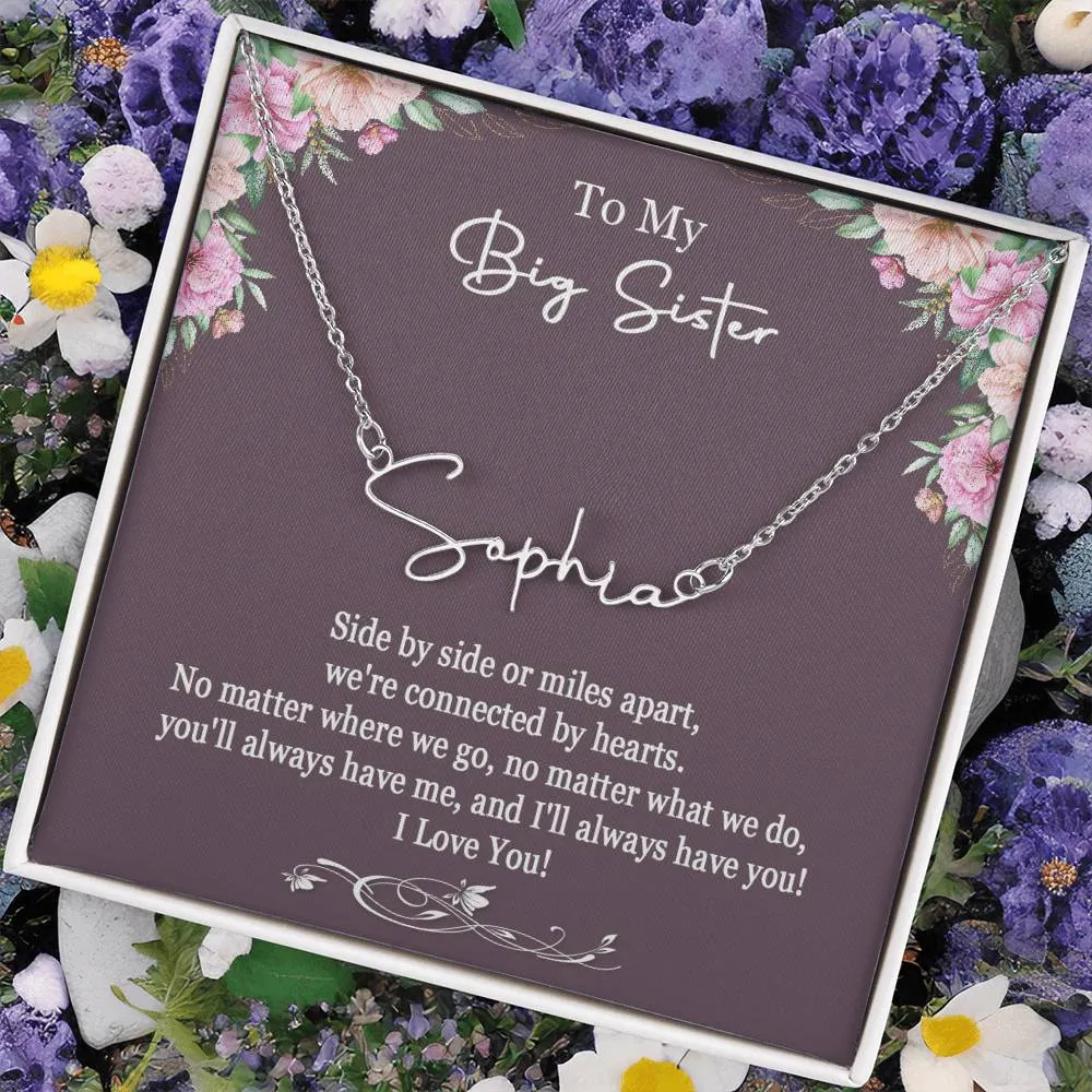 To My Big Sister Necklace, Big Sister Necklace Gift