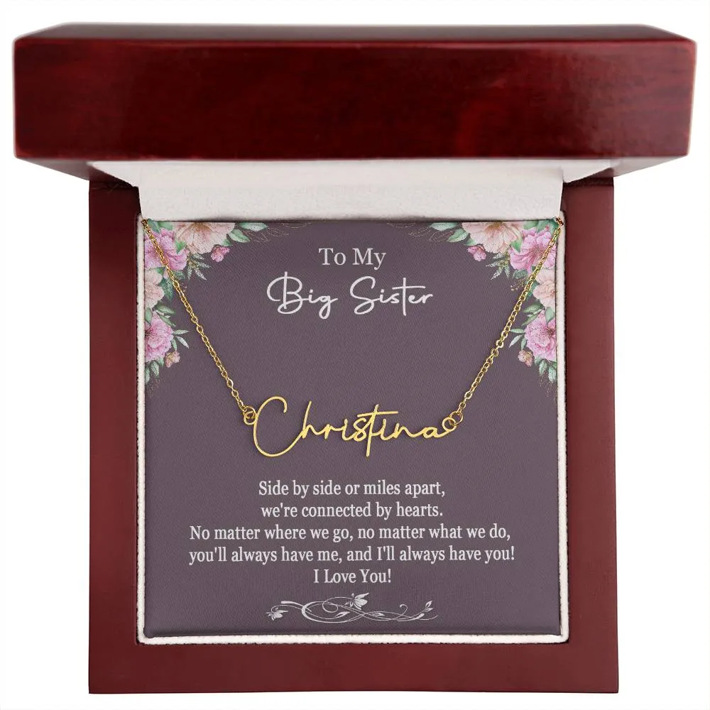 To My Big Sister Necklace, Big Sister Necklace Gift