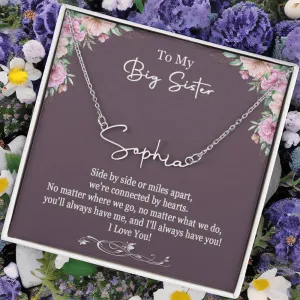 To My Big Sister Necklace, Big Sister Necklace Gift