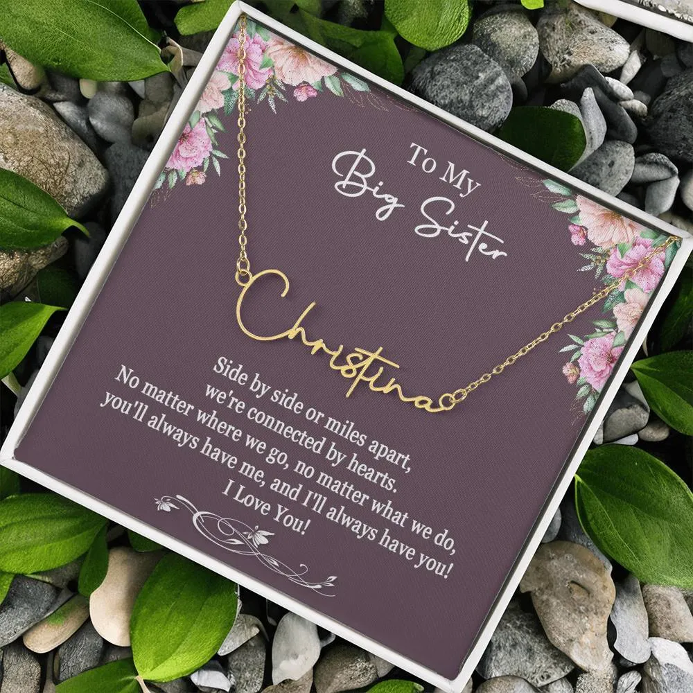To My Big Sister Necklace, Big Sister Necklace Gift