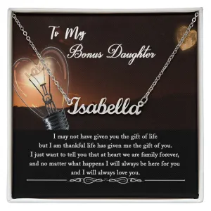 To My Bonus Daughter Name Necklace