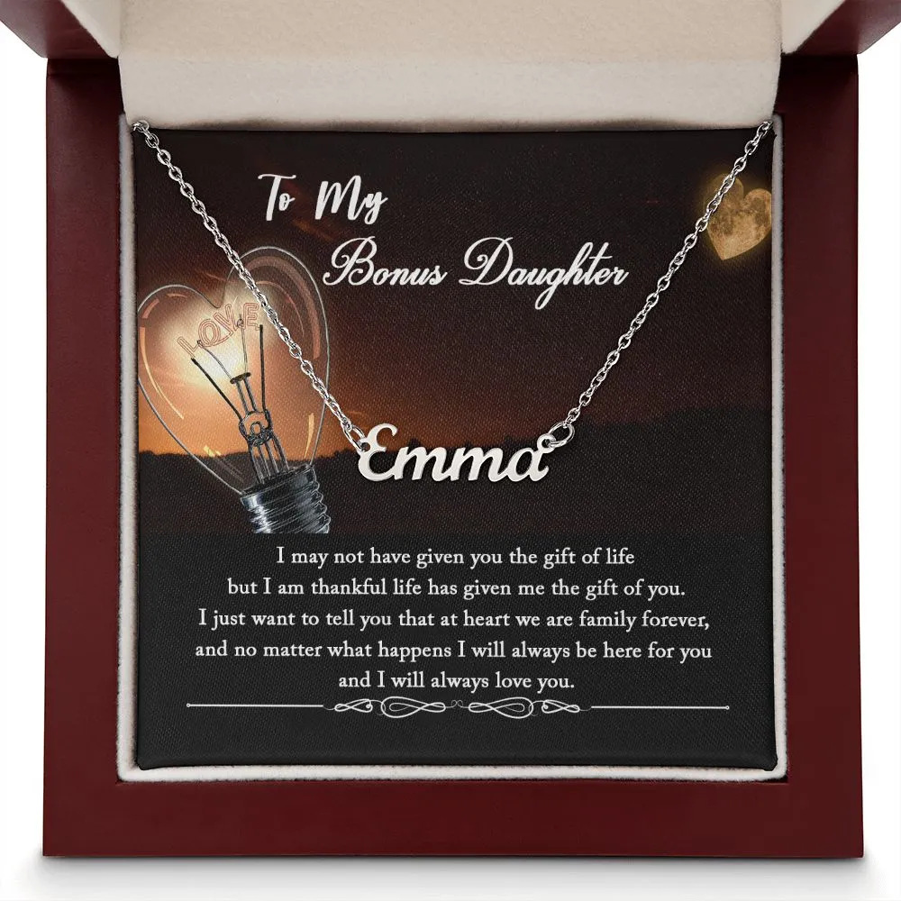 To My Bonus Daughter Name Necklace