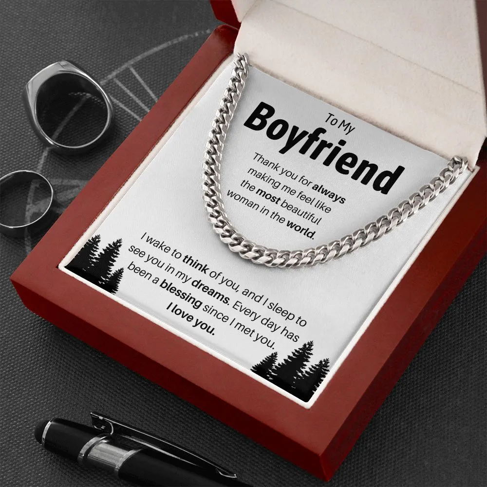 To My Boyfriend Cuban Link Chain