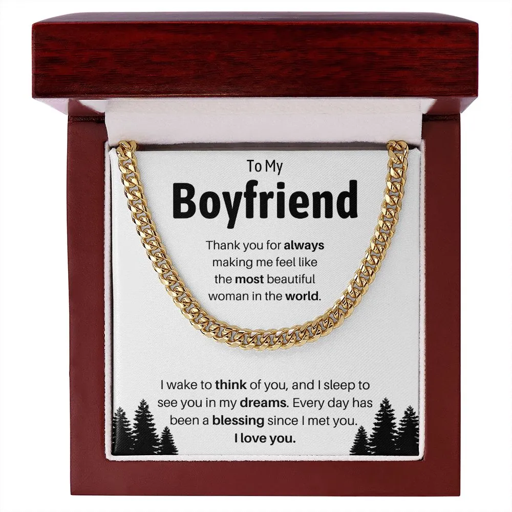 To My Boyfriend Cuban Link Chain