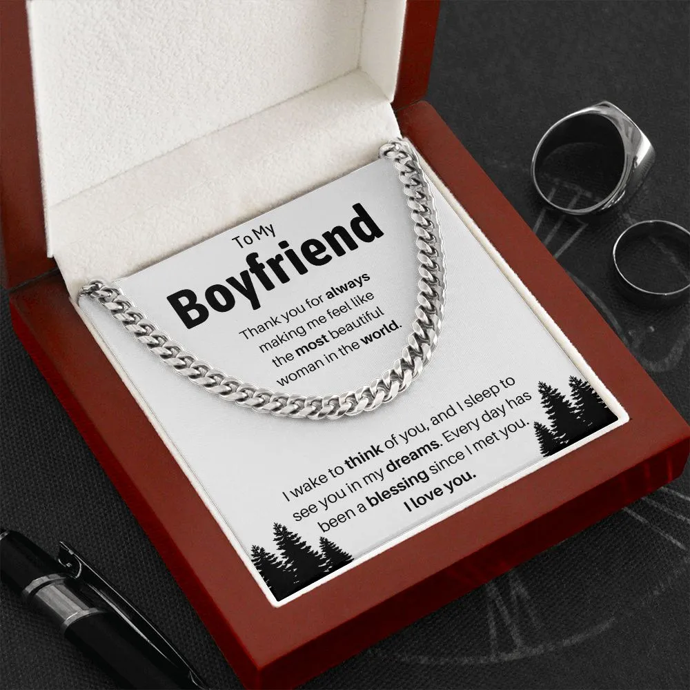 To My Boyfriend Cuban Link Chain